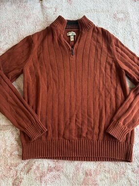 Heritage Collection by Bass orange quarter zip sweater